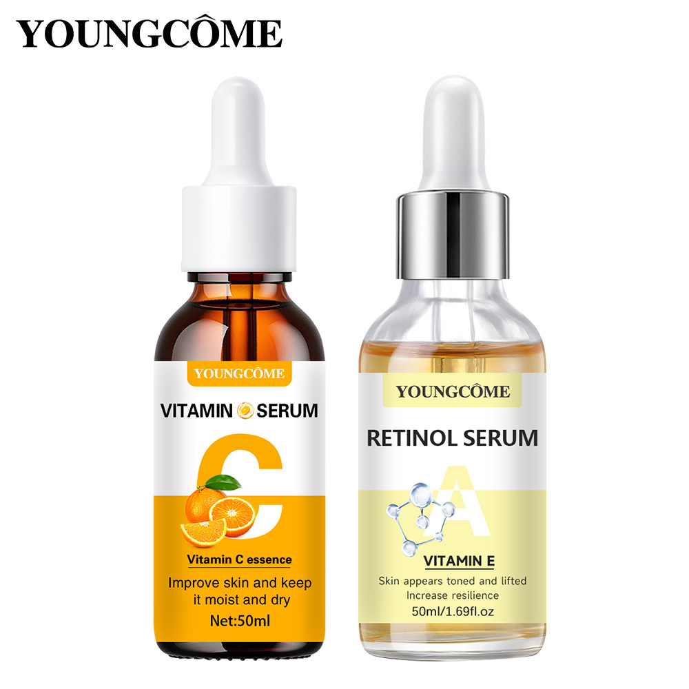 Exosome Serum Ampoule - VCが豊富なビタミンCとレチノールを強化したセラム2本、肌を潤いと滑らかさに保ち、小じわやしわを滑らかにし、デリケートな肌にします。