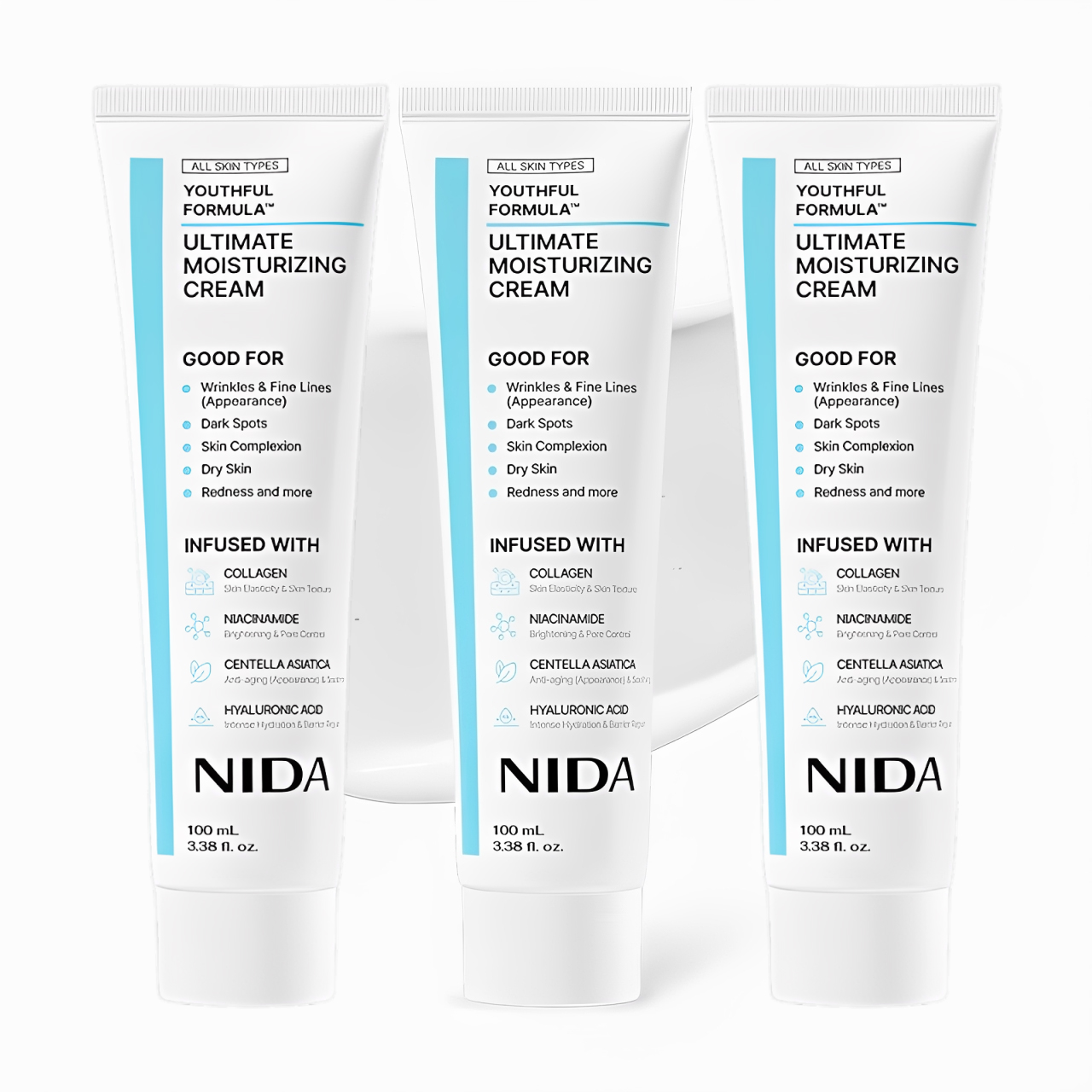 Luxury Skincare Korea - ニダ モイスチャライジング フェイスクリーム コラーゲン ヒアルロン酸配合 しわ、シミ、赤み、乾燥肌用フェイスクリーム