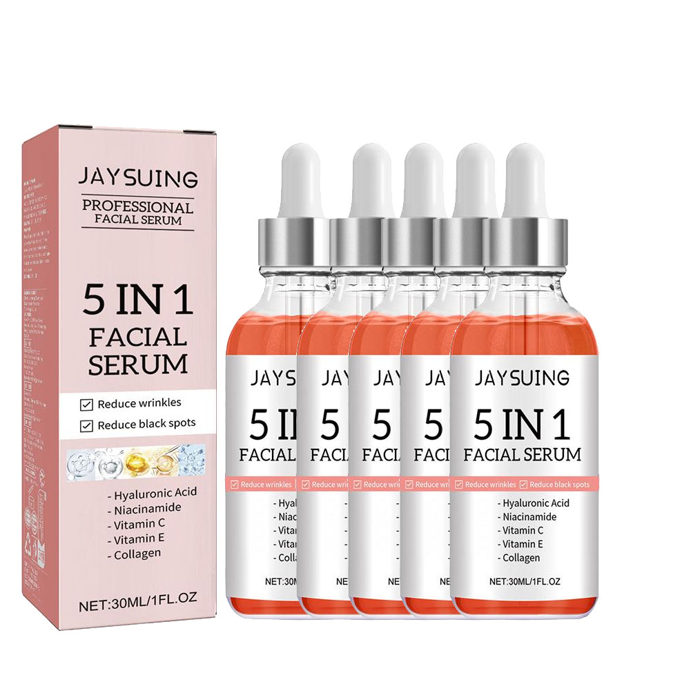 Exosome Serum Ampoule - 5 in 1 ビタミンC＆ヒアルロン酸フェイスセラム、引き締めフェイシャルエッセンス、毛穴縮小＆小じわ改善、保湿スキンケア