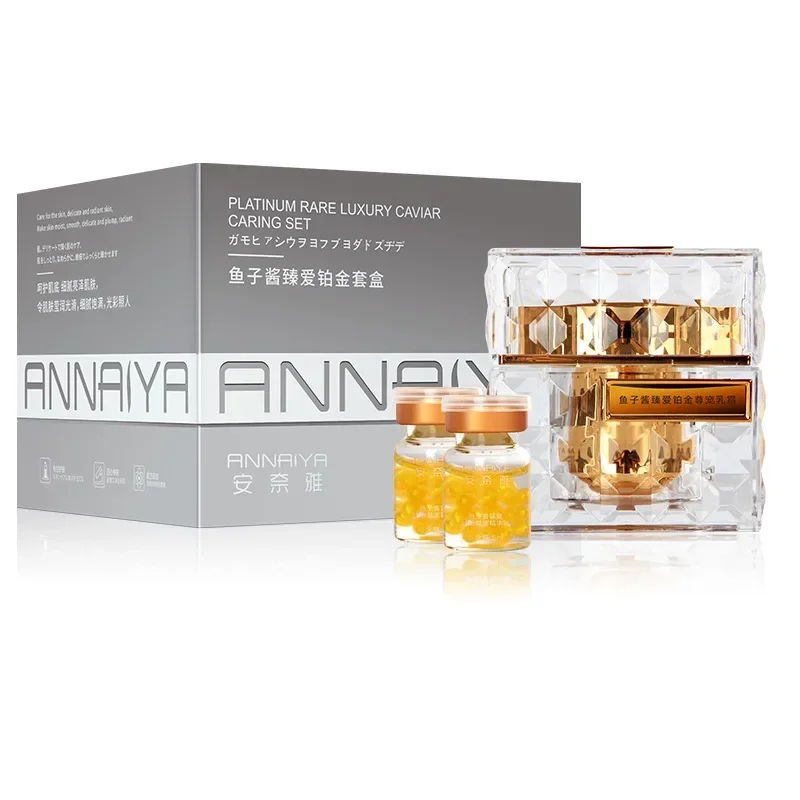 Luxury Skincare Korea - プラチナレア高級キャビアケアセット アンチエイジング修復フェイシャルクリーム しわ防止 保湿 引き締め 栄養スキンケア