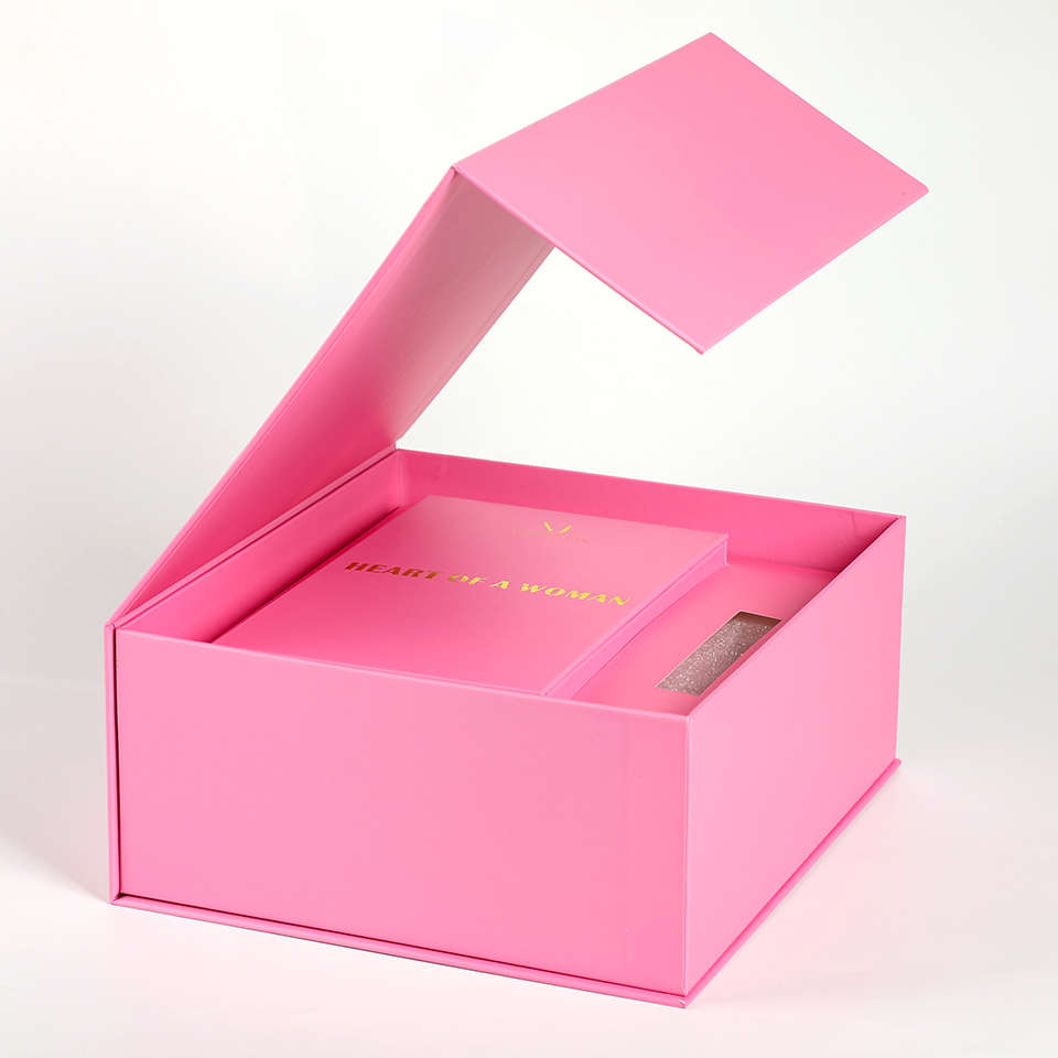 カスタム高級ピンク、紙製フォームインサート付きマグネット開閉 - Luxury Skincare Gifts のレビューと価格
