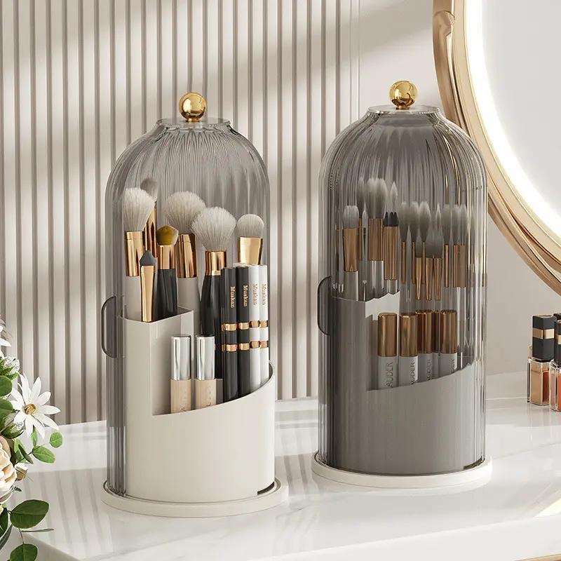 360 °   回転式メイクブラシホルダー 蓋付き 高級化粧 - Luxury Skincare And Makeup Brands のレビューと価格