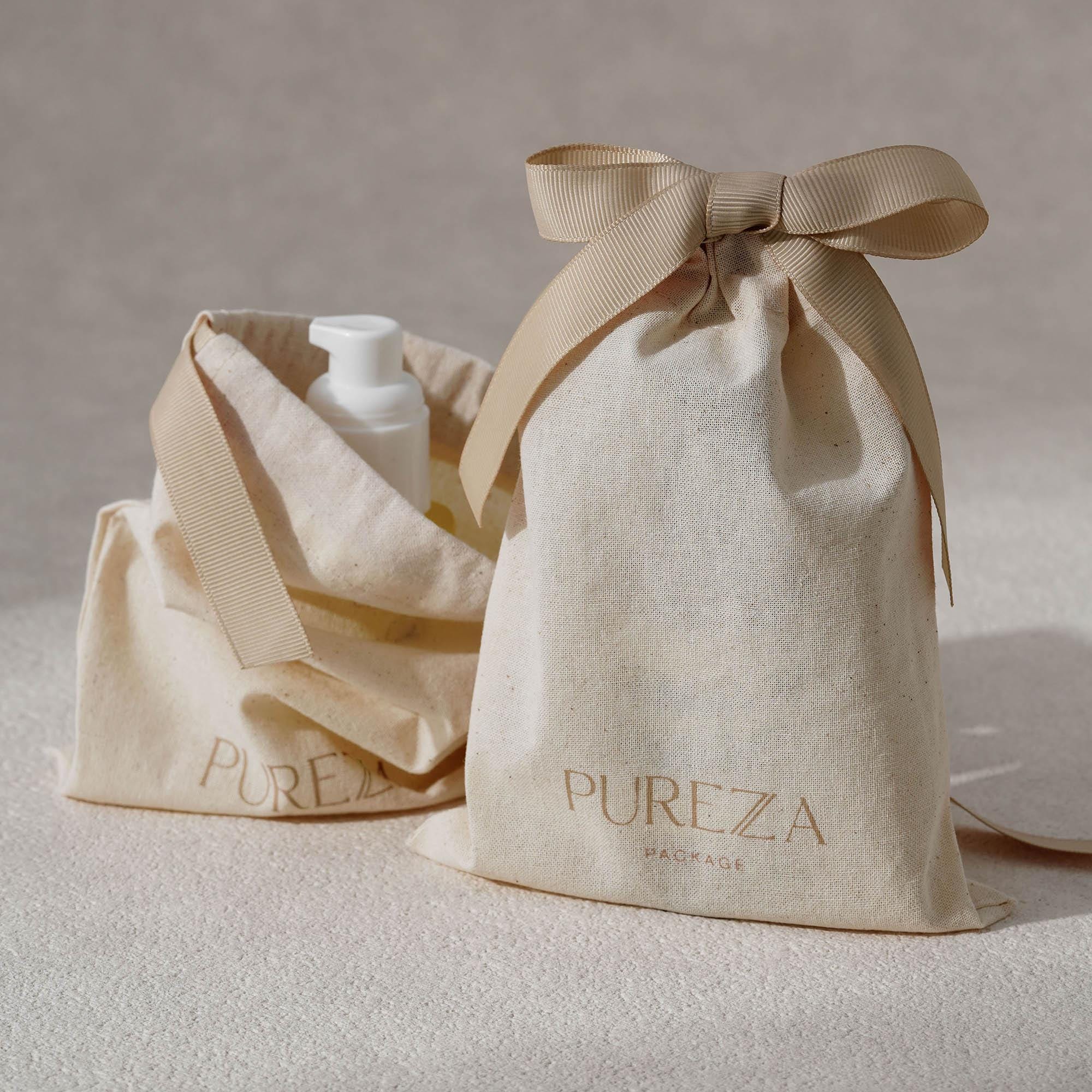 カスタマイズ可能な天然コットン巾着袋、環境に優しい高級ギフト - Luxury Skincare Gifts のレビューと価格